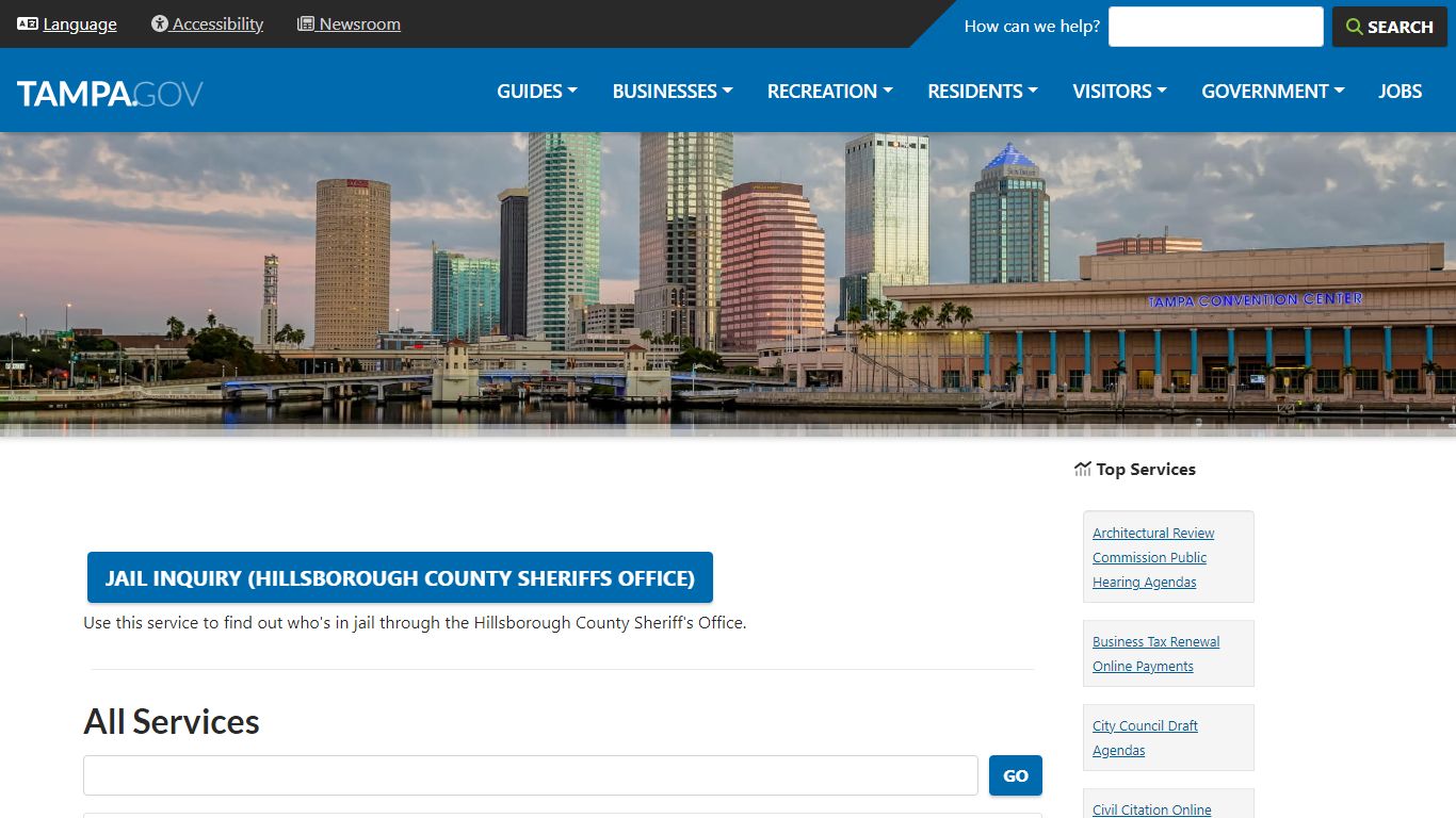 Jail Inquiry (Hillsborough County Sheriffs Office) | City of Tampa